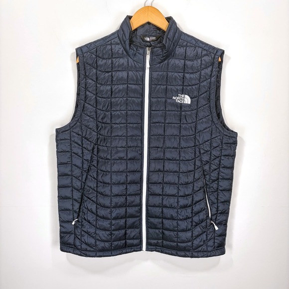 The North Face Thermoball Puffer Vest Men Large Navy Blue Quilted Gorpcore - Picture 12 of 13